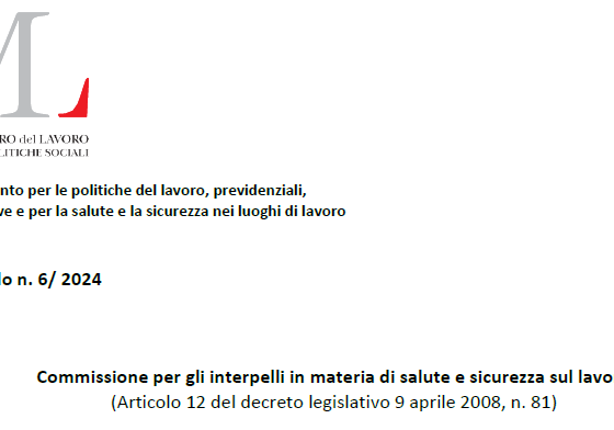 Interpello n. 6/2024 – Aggiornamento figura del Preposto